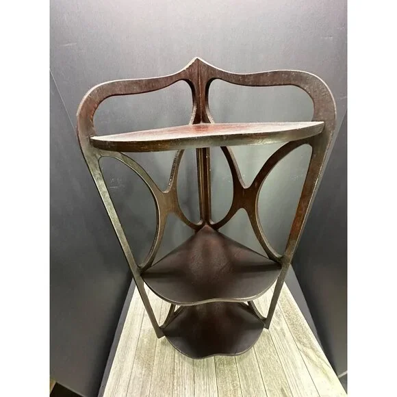 Vintage Mahogany Wood Wall Hanging Corner Shelf Home Decor 20 Tall